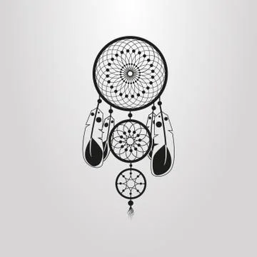 Simple vector cartoon icon of the dreamcatcher  Stock-Illustration