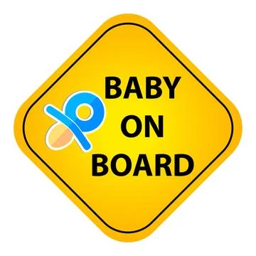 Simple vector caution sign baby on board, isolated on white Stock Illustration