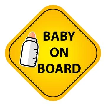Simple vector caution sign baby on board, isolated on white Stock Illustration