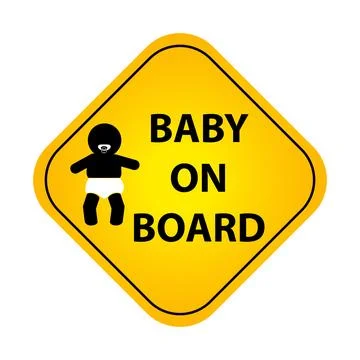 Simple vector caution sign baby on board, isolated on white Stock Illustration