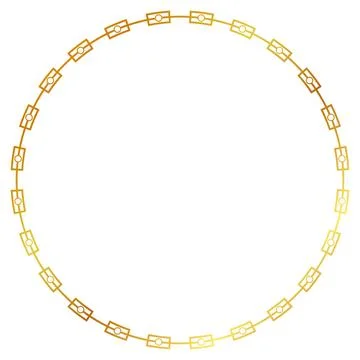 Simple vector chain circle frame from golden rope for element design Stock Illustration