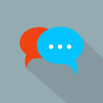 Simple-vector-chat-flat-icon-with-speech-bubbles Stock Illustration