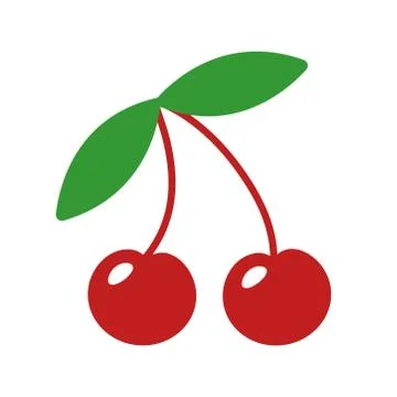 Simple vector cherry icon Stock Illustration