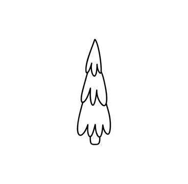 Simple vector christmas tree icon drawing celebrating winter holidays Stock Illustration