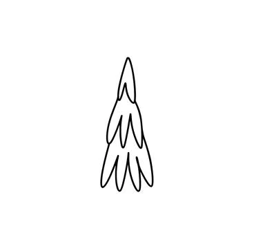 Simple vector christmas tree icon line drawing celebrating winter holidays Stock Illustration