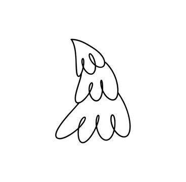 Simple vector christmas tree icon line drawing celebrating winter holidays Stock Illustration