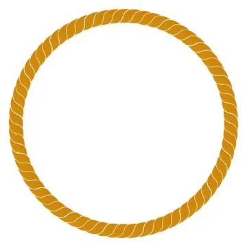 Simple vector circle frame from golden rope for element design Illustrazione stock