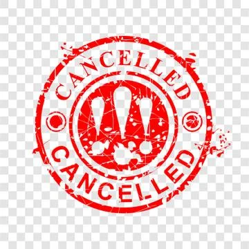 Simple Vector Circle Grunge Red Rubber Stamp, Cancelled, at transparent effec Stock Illustration