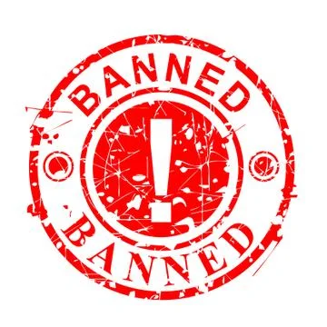 Simple Vector, Circle Red Grunge Rubber Stamp Effect, Banned at transparent e Stock Illustration