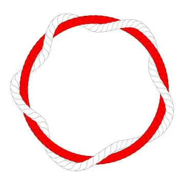 Simple Vector, Circle Shape, from 2 Red and WhiteRope, for 17 August Event, I Stock Illustration