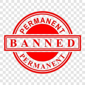 Simple Vector Clean Red Rubber Stamp, Permanent Banned, at transparent effect Stock Illustration