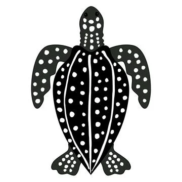 Simple vector clipart of leatherback sea turtle isolated on white Stock Illustration