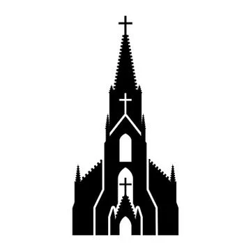 Simple vector clipart of St. Joseph's Roman Catholic Church in Detroit Stock Illustration