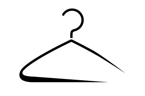 Simple Vector Cloth Hanger, Isolated on White Stock Illustration