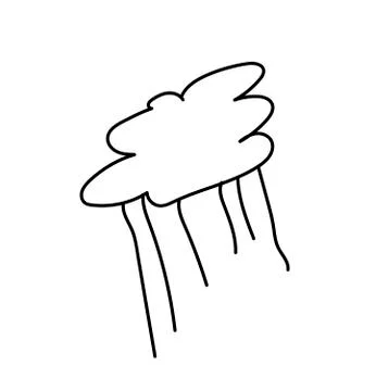 Simple vector cloud with the rain.  Autumn illustration Stock Illustration