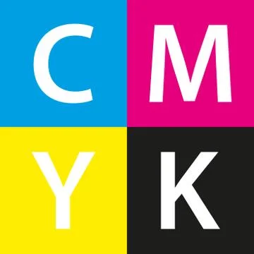 Simple vector cmyk color sample, background with cyan, magenta, yellow and black Stock Illustration