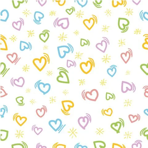 Simple Vector Colorful Seamless Pattern love with motion effect and star for  스톡 일러스트