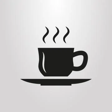 Simple vector cup of hot drink pictogram Illustrazione stock