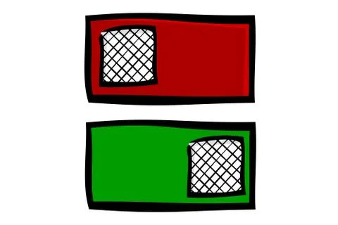 Simple Vector Doodle Hand Draw Sketch on off oval Button or Switch Stock Illustration