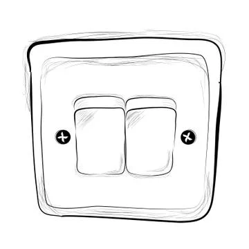 Simple Vector Doodle Hand Draw Sketch on off Electricity Switch Stock Illustration