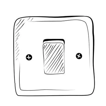 Simple Vector Doodle Hand Draw Sketch on off Electricty Switch Stock Illustration
