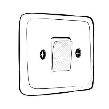 Simple Vector Doodle Hand Draw Sketch on off Electricity Switch Stock Illustration