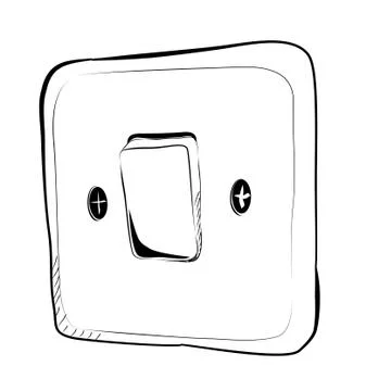 Simple Vector Doodle Hand Draw Sketch on off Electricity Switch Stock Illustration