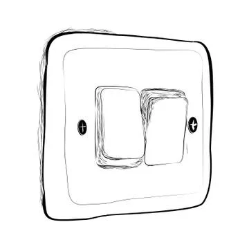 Simple Vector Doodle Hand Draw Sketch on off Electricity Switch Stock Illustration