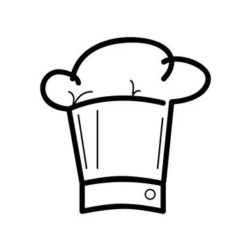 Simple Vector doodle Icon style, chef hat at White background Stock Illustration