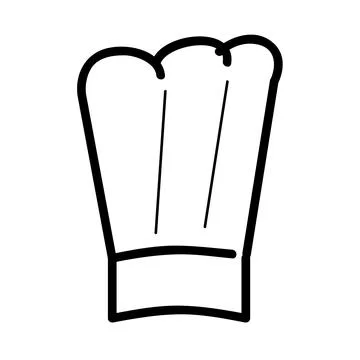 Simple Vector doodle Icon style, chef hat at White background Stock Illustration