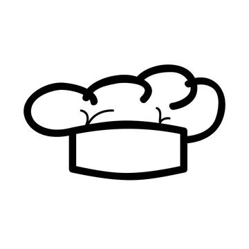Simple Vector doodle Icon style, chef hat at White background Stock Illustration