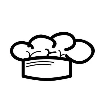 Simple Vector doodle Icon style, chef hat at White background Stock Illustration