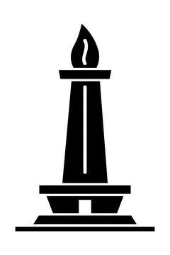 Simple vector doodle of Monas, Jakarta, indonesia capital city landmark 스톡 일러스트