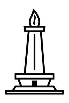 Simple vector doodle of Monas, Jakarta, indonesia capital city landmark 스톡 일러스트