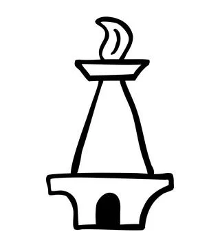 Simple vector doodle, monas, monument national jakarta icon building isolat.. 스톡 일러스트