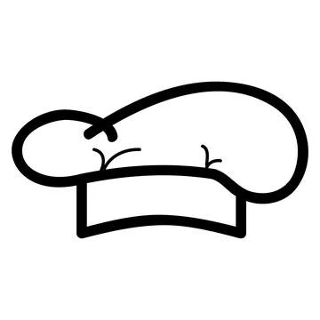 Simple Vector doodle style, chef hat at White background Stock Illustration