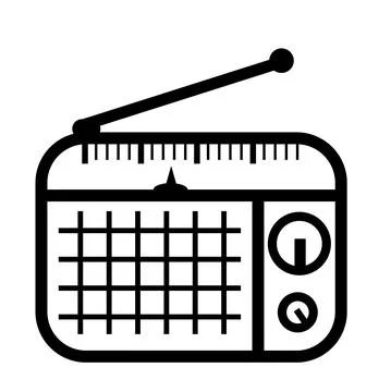 Simple Vector Doodle Transistor Radio, Isolated on White Stock Illustration