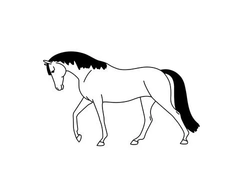 Simple vector drawing of a horse Stock Illustration
