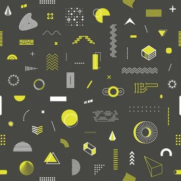 Simple vector endless pattern with abstract shapes Stock Illustration