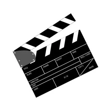 Simple vector film clapper,  isolated on white Stock Illustration