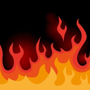 Simple vector flat art illustration of cartoon fire  Stock Illustration