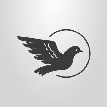 Simple vector flat art pictogram of flying dove Stock-Illustration