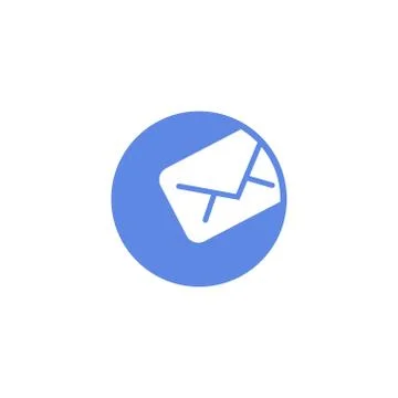 Simple vector flat art round icon of letter message Stock Illustration