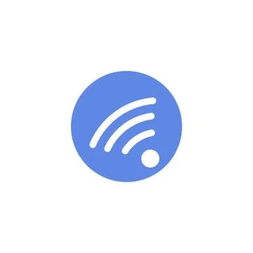 Simple vector flat art round icon of wi-fi waves connection Illustrazione stock
