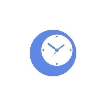Simple vector flat art round icon of analog clock Stock Illustration