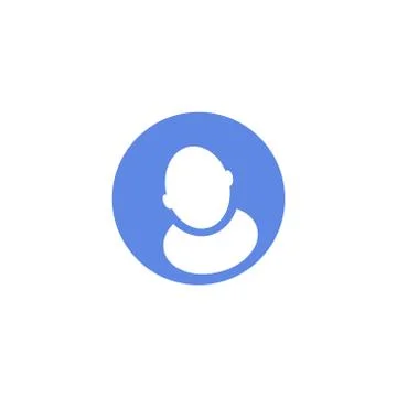 Simple vector flat art round icon of faceless user avatar Stock Illustration