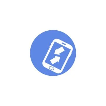 Simple vector flat art round icon of incoming and outgoing calls Illustrazione stock
