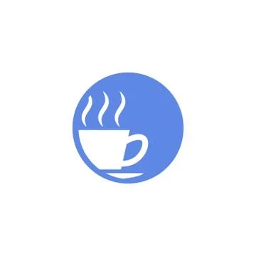  simple vector flat art round icon of coffee mug Stock-Illustration