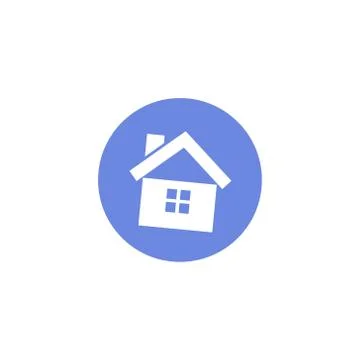 Simple vector flat art round icon of simple house sign Stock-Illustration