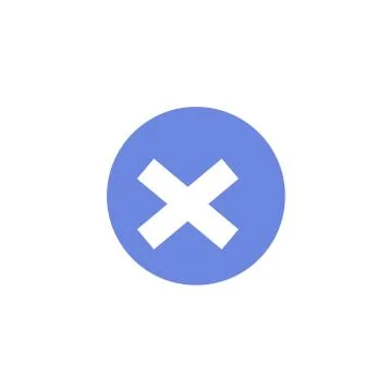 Simple vector flat art round icon of cancel cross Stock Illustration